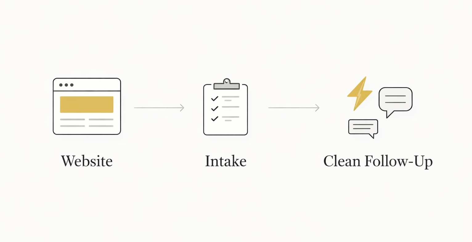 Lead intake, qualification, and follow-up flow